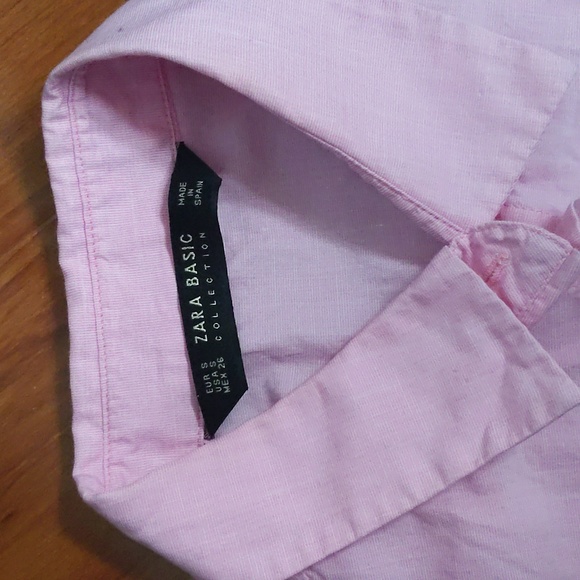 Zara Pink Oxford Button Down Shirt - Picture 4 of 5